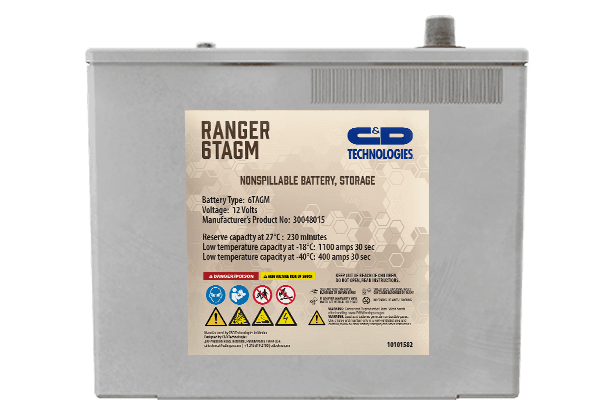 Ranger 6T AGM 12V Battery